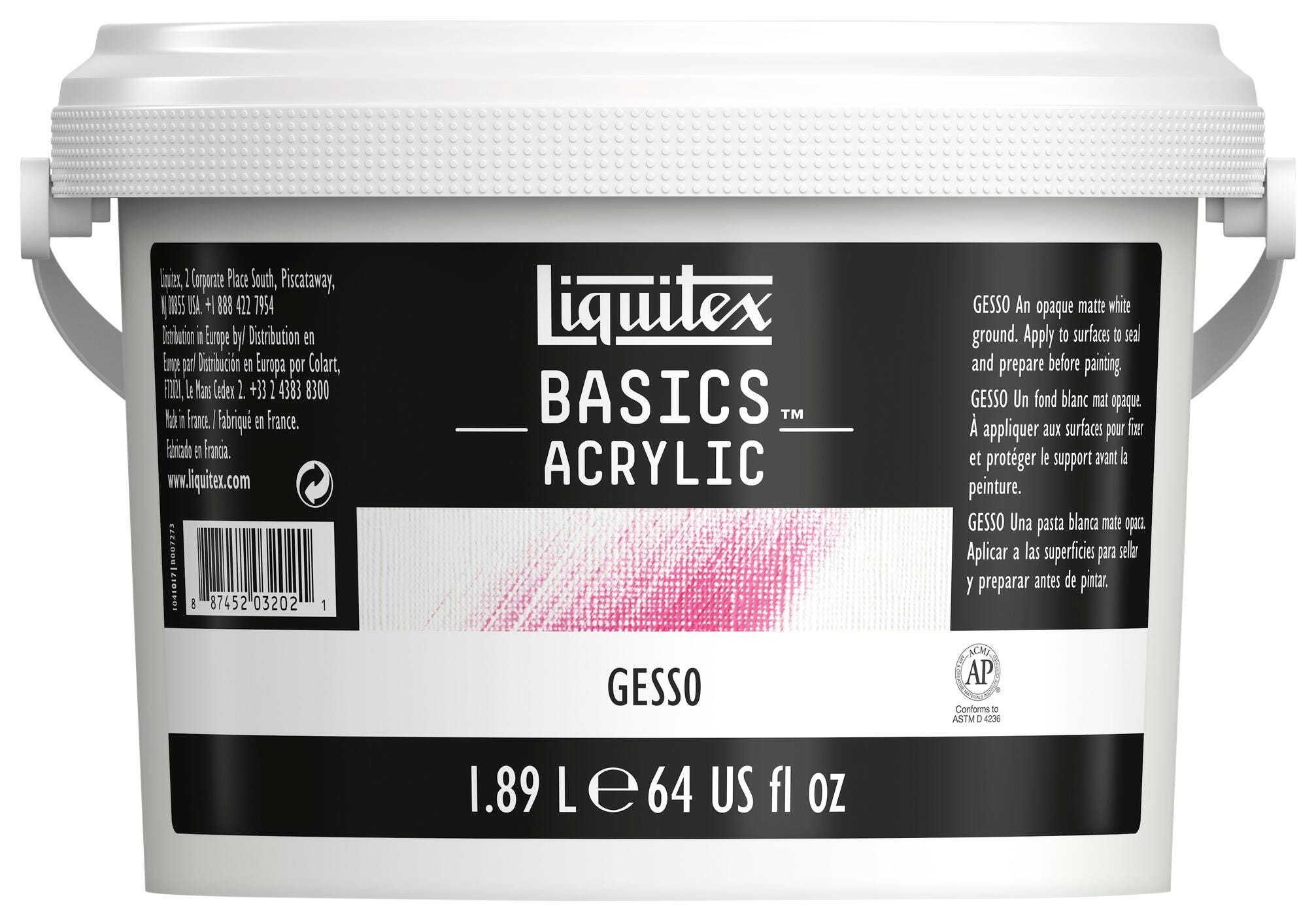 Liquitex Basics Acrylic Gesso, 64 Ounce Jug, White